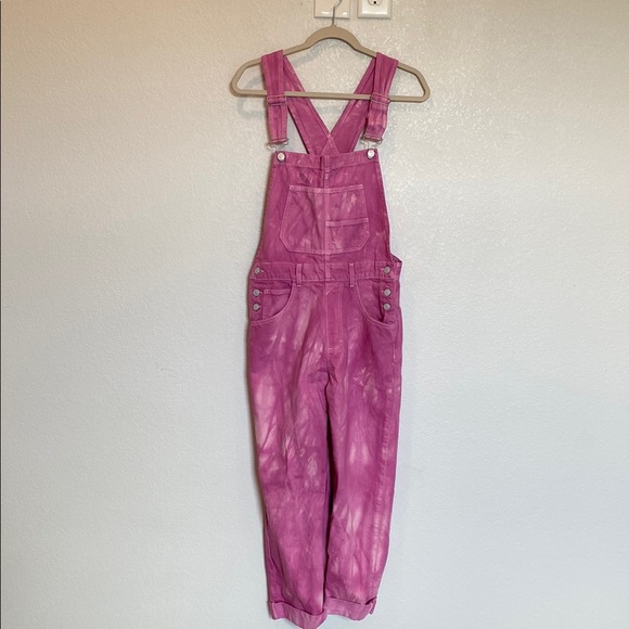 We the free | Ziggy denim overalls in electric bouquet - Picture 3 of 6